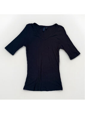 Cynthia Rowley Black V-Neck Top - Large
